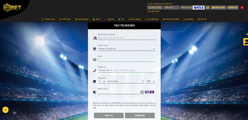 đăng ký tài khoản h3bet