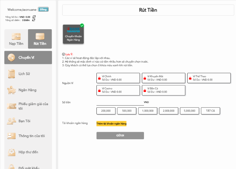 Nạp tiền rút tiền H3bet